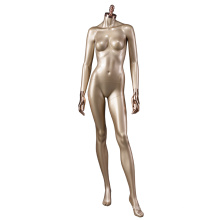 Golden luxury fashion beautiful glossy painting chrome hand headless gold nude female mannequin